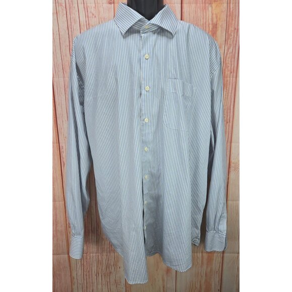 Peter Millar Crown Soft Blue Striped Dress Shirt XXL - Picture 1 of 6